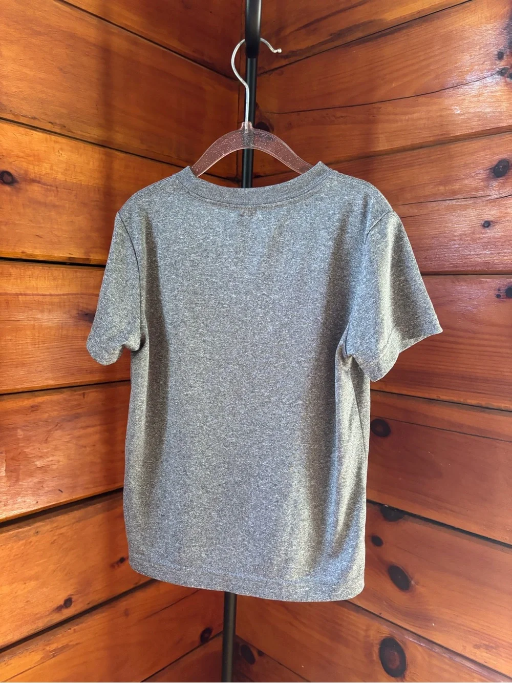 Nike Dri-FIT Boys 6 Gray Logo Crew Neck Short Sleeve Training T-Shirt
